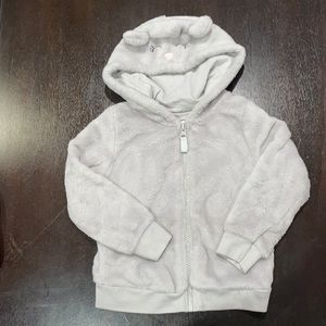Carter’s Baby Girl Fuzzy Zip Up Jacket with Mouse Hood Size 24 Months